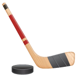 Stick y disco de hockey sobre hielo Emoji WhatsApp