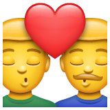 👨‍❤️‍💋‍👨 Поцелуй двух мужчин Эмодзи в WhatsApp