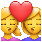 Due donne che si baciano Emoji WhatsApp