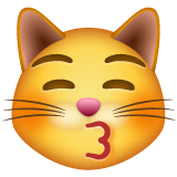 Целующая кошачья мордочка Эмодзи в WhatsApp