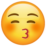 😚 Cara a dar um beijinho com os olhos fechados Emoji nos WhatsApp