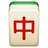 Pièce de mahjong représentant un dragon rouge Émoji WhatsApp