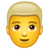 Man: Blond Hair Emoji on WhatsApp