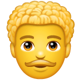 Uomo con capelli ricci Emoji WhatsApp