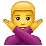 Man Gesturing NO Emoji on WhatsApp