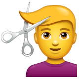 Man Getting Haircut Emoji on WhatsApp