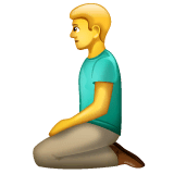 Man Kneeling Emoji on WhatsApp