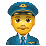 👨‍✈️ Pilot Pria Emoji Di Whatsapp