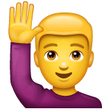Mann mit ausgestrecktem, erhobenem Arm Emoji WhatsApp