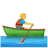Homme ramant dans un bateau Émoji WhatsApp
