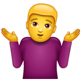 Hombre encogiéndose de hombros Emoji WhatsApp