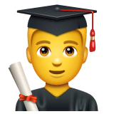 Man Student Emoji on WhatsApp
