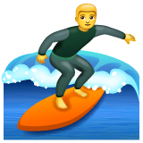 Surfer Emoji WhatsApp