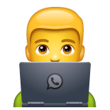 Мужчина за компьютером Эмодзи в WhatsApp