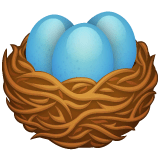 🪺 Nido con huevos Emoji en WhatsApp