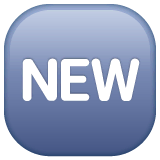 Simbolo con la parola “Nuovo” in lingua inglese Emoji WhatsApp