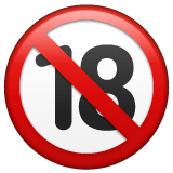 Запрещено для лиц младше восемнадцати лет Эмодзи в WhatsApp