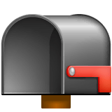 Geöffneter Briefkasten mit Fahne unten Emoji WhatsApp