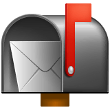 📬 Открытый почтовый ящик с поднятым флажком Эмодзи в WhatsApp