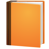 Livro escolar cor de laranja Emoji WhatsApp