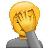 Persona llevándose la mano a la cara Emoji WhatsApp