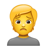 🙍 Person mit gerunzelter Stirn Emoji auf WhatsApp