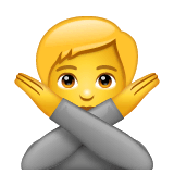 🙅 Pessoa a fazer o gesto de não Emoji nos WhatsApp