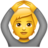 🙆 Persona con le braccia alzate sopra la testa Emoji su WhatsApp