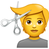 Person beim Friseur Emoji WhatsApp