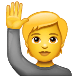 Persona che alza una mano Emoji WhatsApp