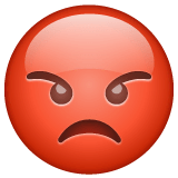 लाल क्रोधित चेहरा on WhatsApp