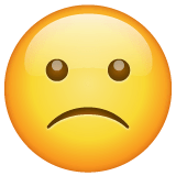 Gesicht mit leicht gerunzelter Stirn Emoji WhatsApp
