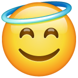 😇 Lächelndes Gesicht mit Heiligenschein Emoji auf WhatsApp