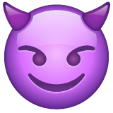 Cara sonriente con cuernos Emoji WhatsApp