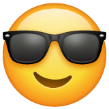 Cara sonriente con gafas de sol Emoji WhatsApp