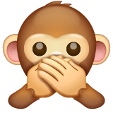 🙊 Macaco com as mãos a tapar a boca Emoji nos WhatsApp