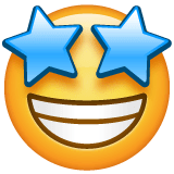 🤩 Faccina con occhi a forma di stella Emoji su WhatsApp