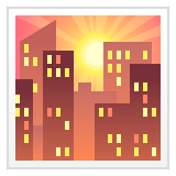 Pôr do sol sobre edifícios Emoji WhatsApp