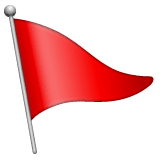 Треугольный флаг на шесте Эмодзи в WhatsApp