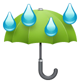 Chapéu de chuva com gotas Emoji WhatsApp