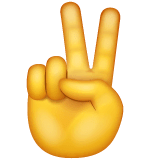 Sinal de paz com a mão Emoji WhatsApp