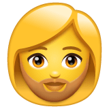 🧔‍♀️ Donna: barba Emoji su WhatsApp