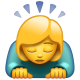 Woman Bowing Emoji on WhatsApp