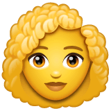 Woman: Curly Hair Emoji on WhatsApp