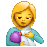 Woman Feeding Baby Emoji on WhatsApp