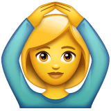 🙆‍♀️ Mulher a fazer o gesto de OK Emoji nos WhatsApp