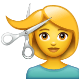 Woman Getting Haircut Emoji on WhatsApp