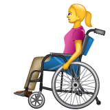 Femme dans un fauteuil roulant manuel Émoji WhatsApp