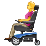 Mujer en silla de ruedas eléctrica Emoji WhatsApp