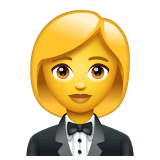 Woman In Tuxedo Emoji on WhatsApp